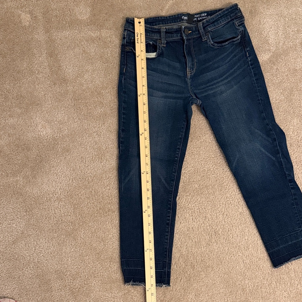 GAP Straight Crop Coupe 3/4 Ankle Jeans in Dark Blue Size US 4/27 - Picture 2 of 8